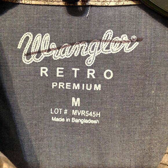 Wrangler retro premium white gray paisley pockets buttons 100% cotton brand new - Picture 3 of 6